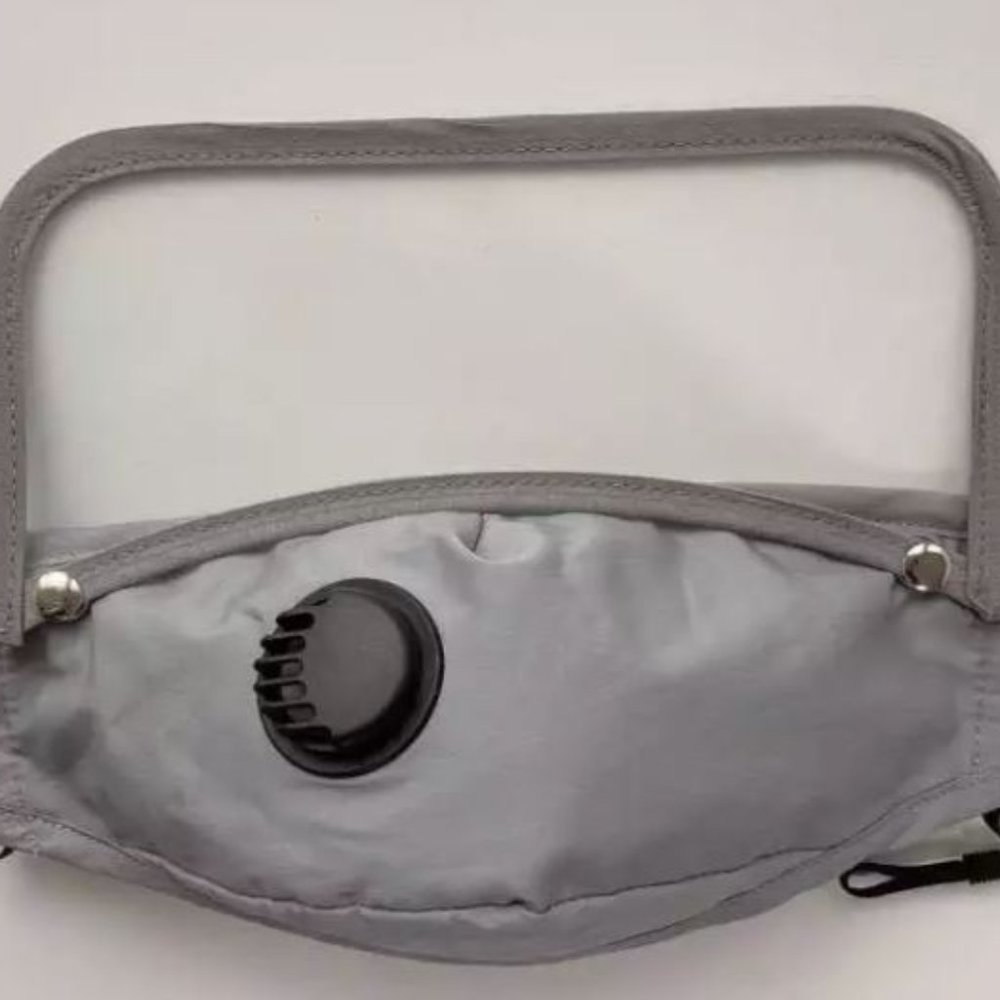 Gray Reusable/Washable Face Mask with Shield